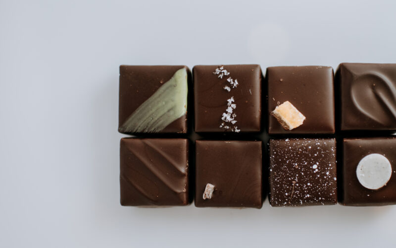 Chocolate bon bon confections.